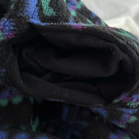 LL Bean Shirt Mens Medium Blue Green Fair Isle‎ Snap Fleece Retro Vintage 90s - Picture 9 of 11